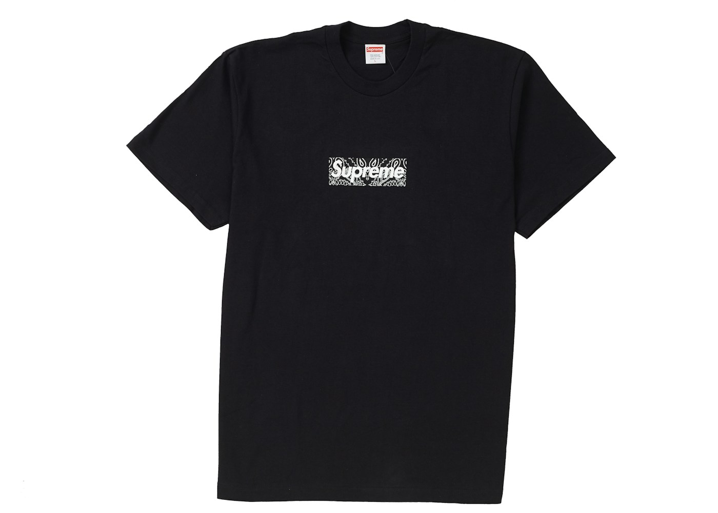 Supreme Bandana Box Logo Tee Black Fw19 Supreme Bandana Box Logo Tee Black Fw19