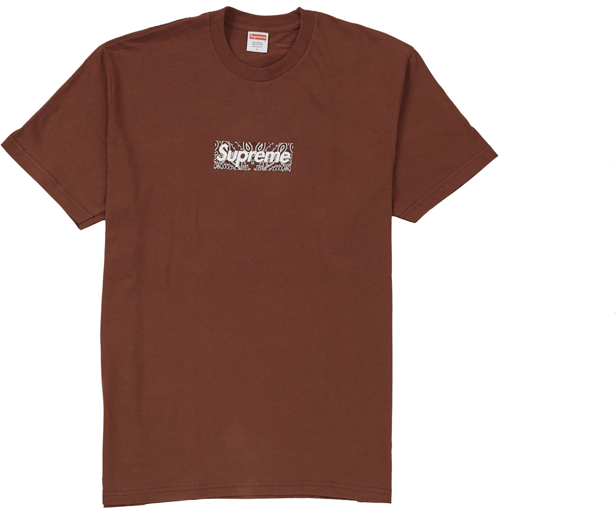 Supreme brown bandana box logo T-Shirt