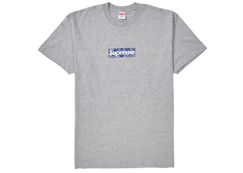 Supreme Bandana Box Logo Tee Heather Grey Men's - FW19 - US