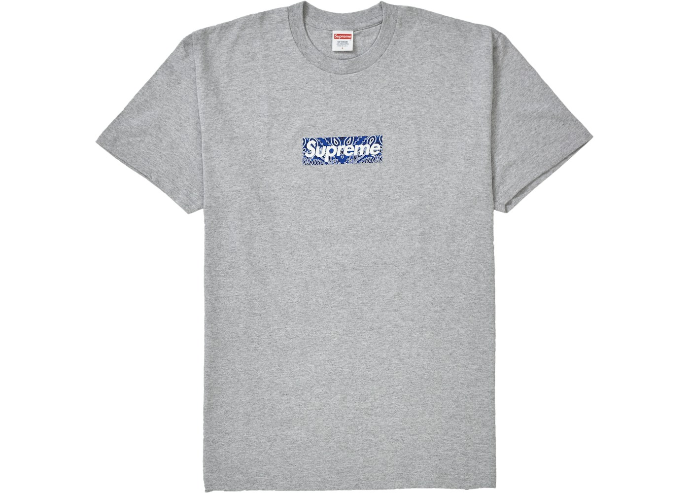 Supreme Bandana Box Logo Tee Heather Grey Fw19 Supreme Bandana Box Logo Tee Heather Grey Fw19