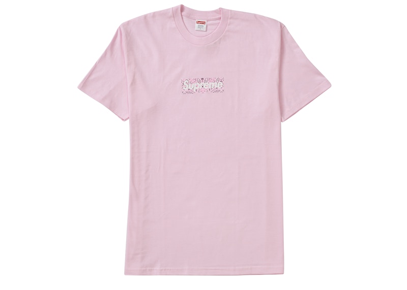 Supreme Bandana Box Logo Tee Light Pink Men's - FW19 - US