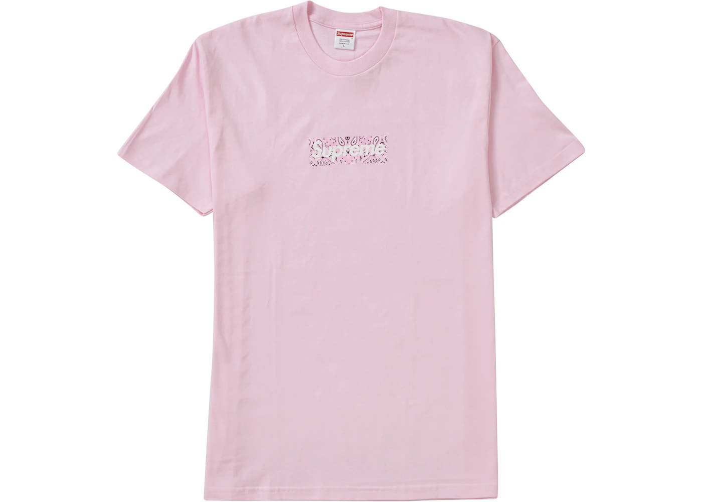 Supreme Bandana Box Logo Tee Light Pink Fw19 Us Supreme Bandana Box Logo Tee Light Pink Fw19 Us