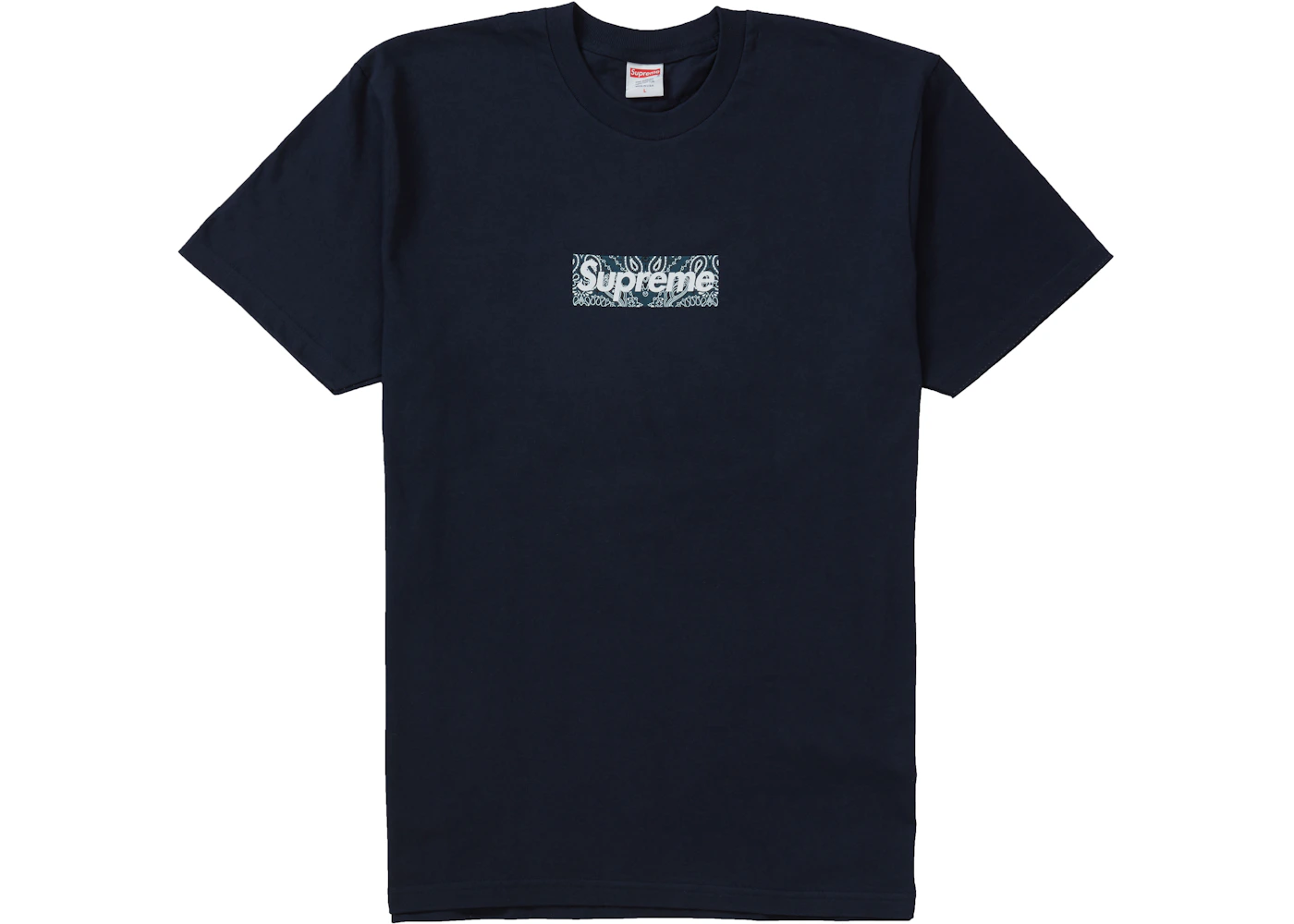 Supreme Bandana Box Logo Tee Navy Men's FW19 US
