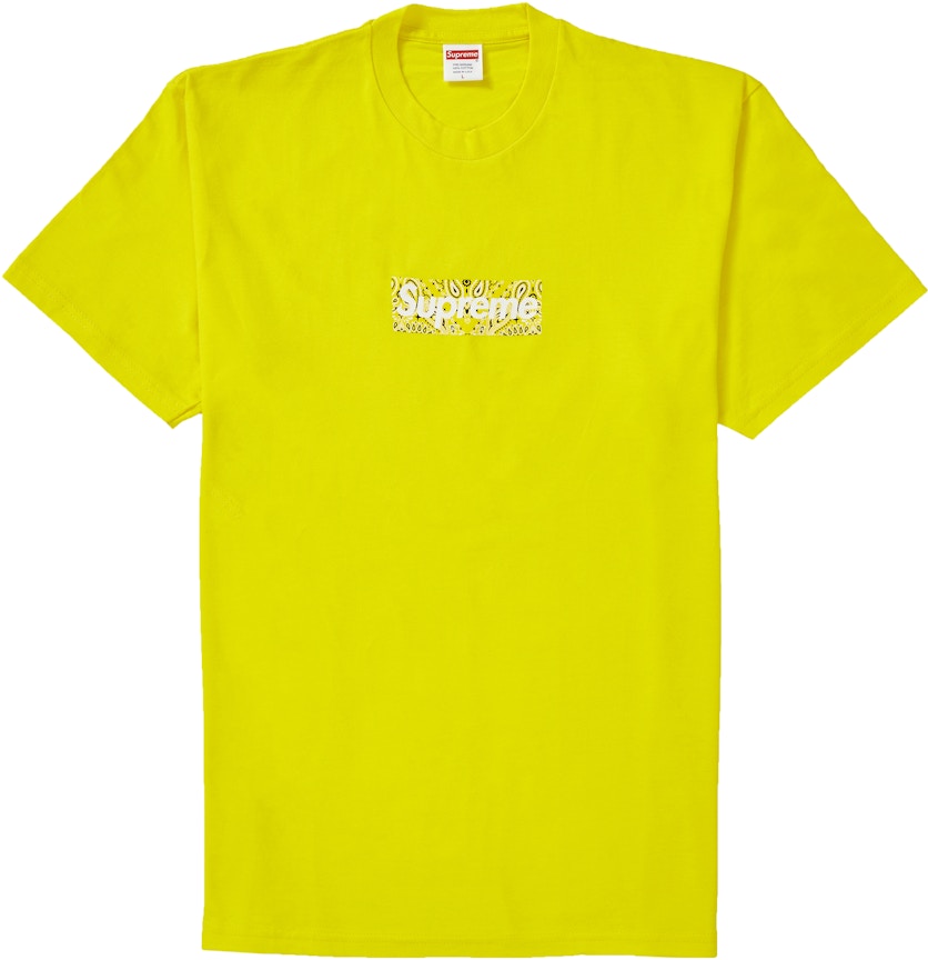 Supreme Bandana Box Logo Tee Yellow - FW19