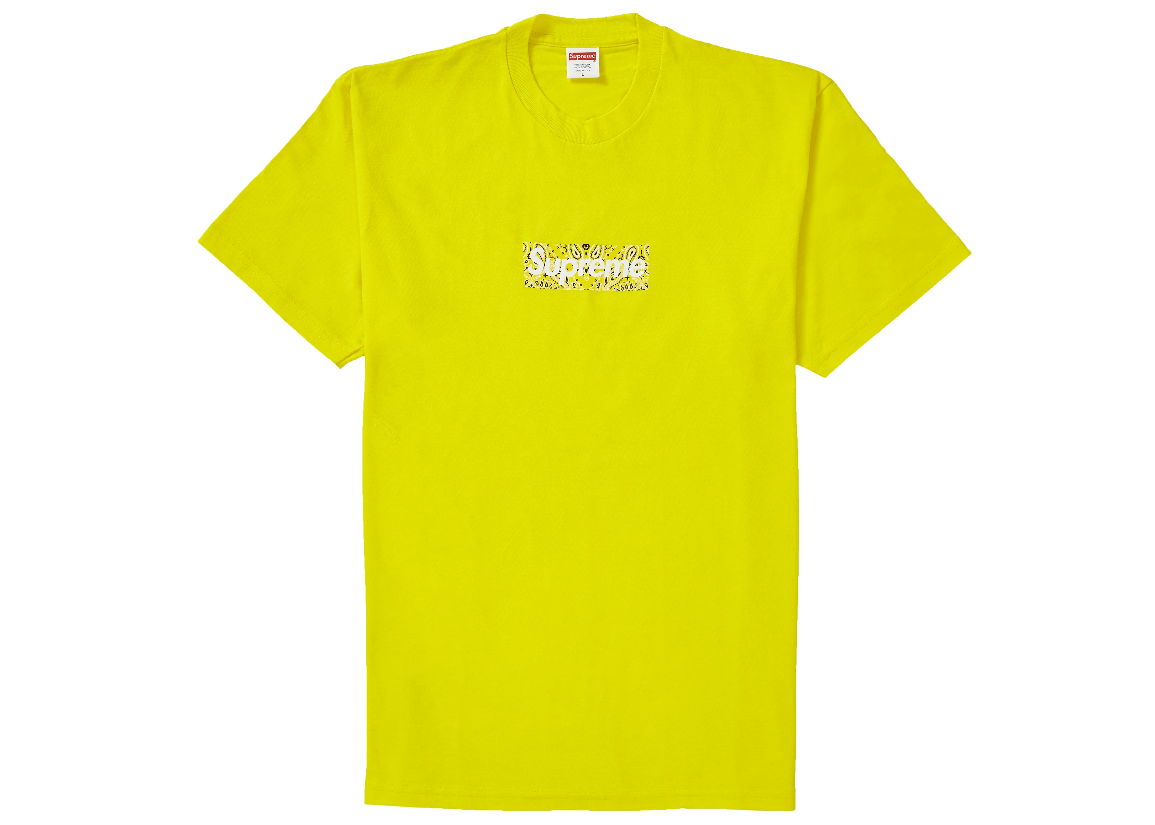 Supreme Bandana Box Logo Tee Yellow - FW19