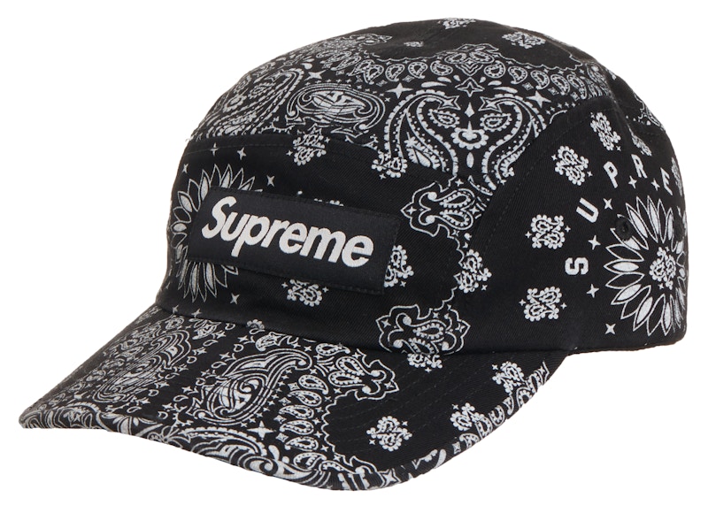 Supreme Bandana Camp Cap Black