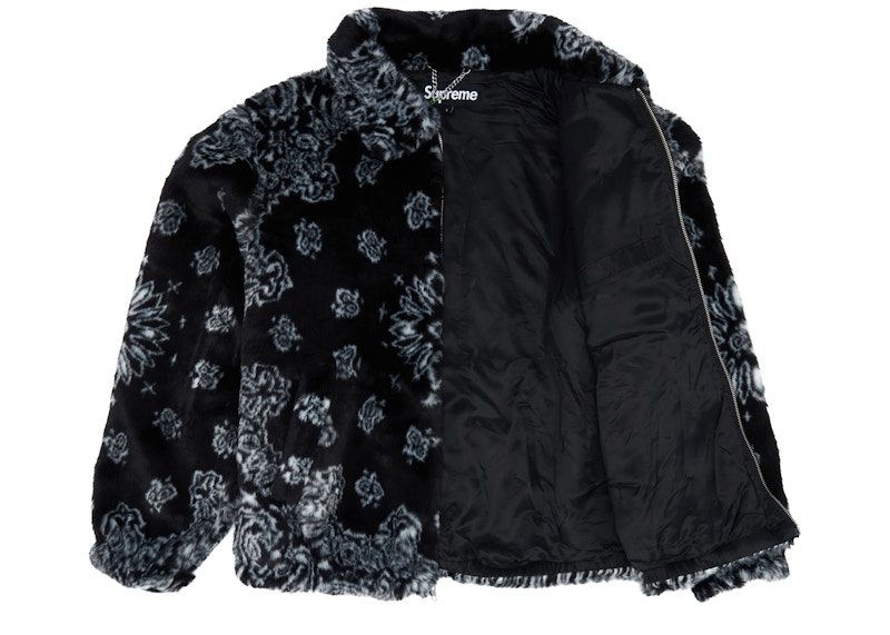 Supreme Bandana Faux Fur Bomber Jacket Black Men's - SS21 - GB