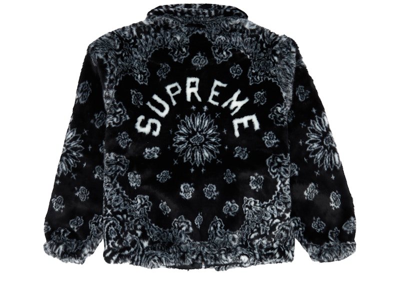 Supreme Bandana Faux Fur Bomber Jacket Black