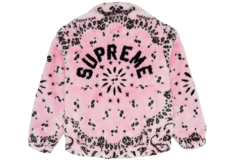 Supreme Bandana Faux Fur Bomber Jacket Pink Men's - SS21 - GB