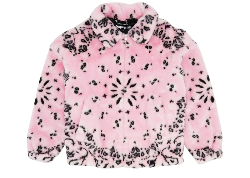 Supreme Bandana Faux Fur Bomber Jacket Pink Men's - SS21 - US