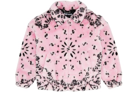 Supreme Bandana Faux Fur Bomber Jacket Pink Men's SS21 US