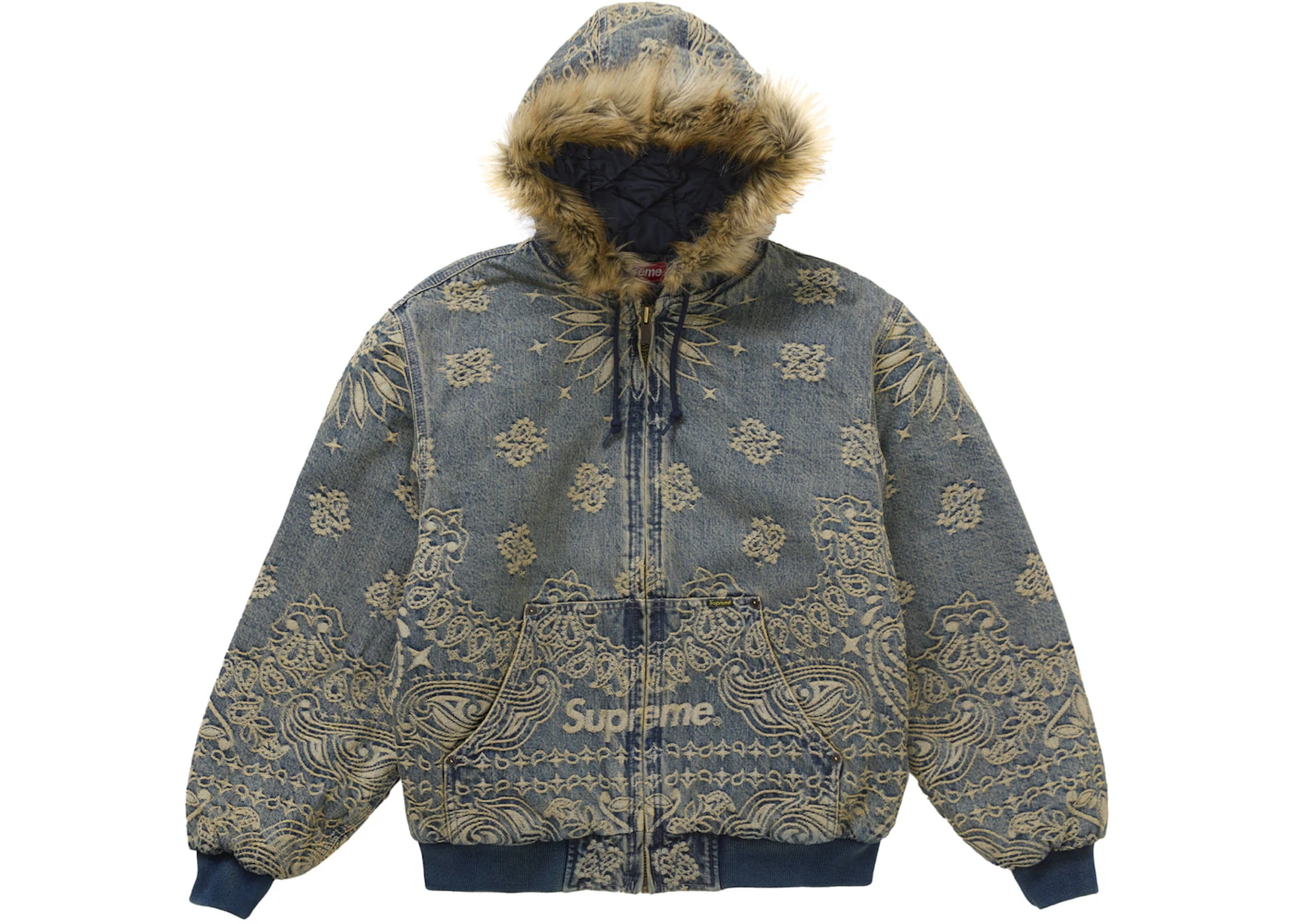 Supreme Bandana Jacquard Denim Hooded Work Jacket Blue Hombre - SS25 - US