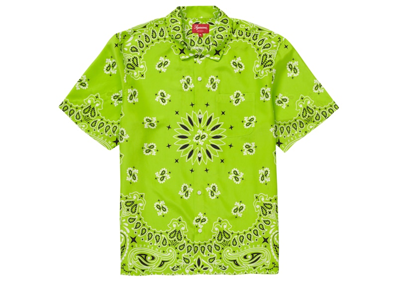 Supreme Bandana Silk S/S Shirt Bright Green メンズ - SS21 - JP