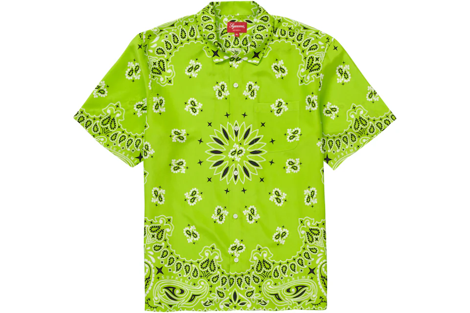 Supreme Bandana Silk S/S Shirt Bright Green