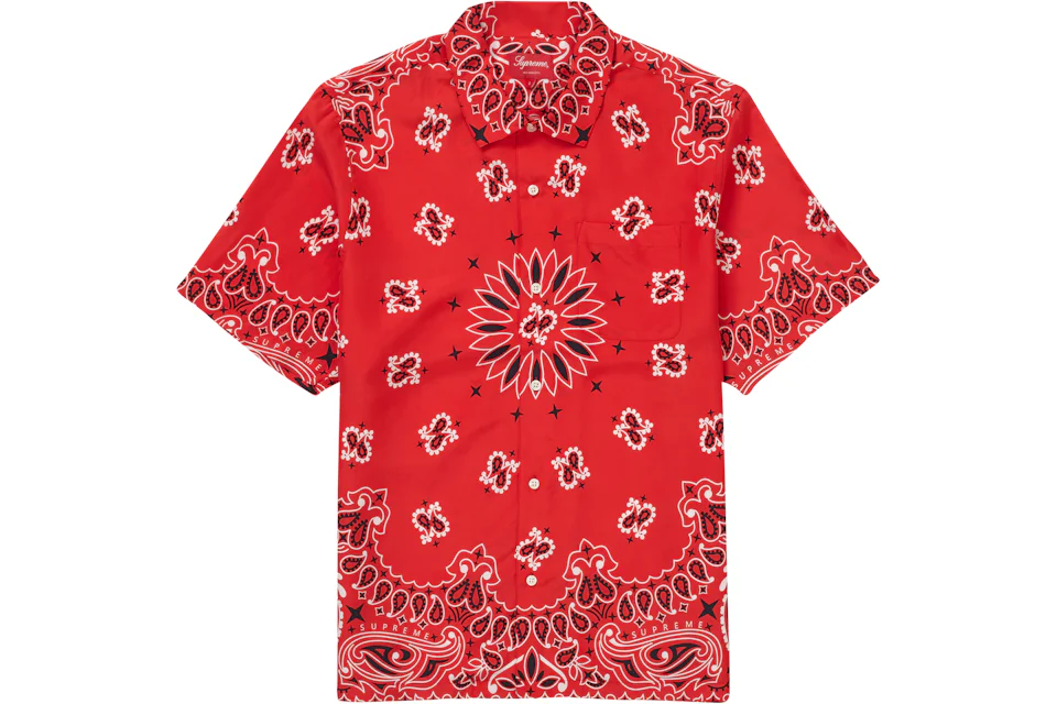 Supreme Bandana Silk S/S Shirt Red