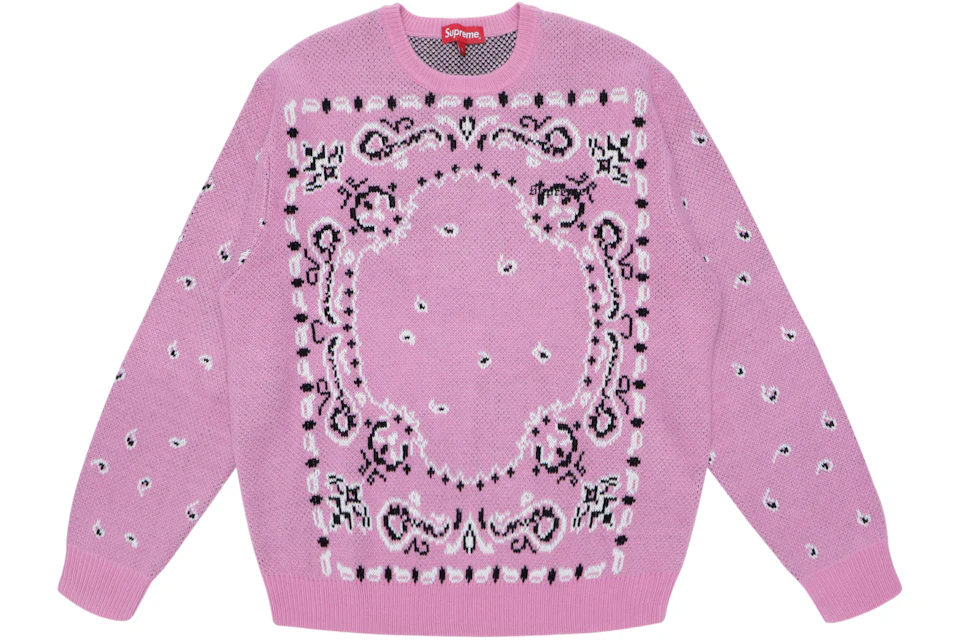 Supreme Bandana Sweater Light Pink