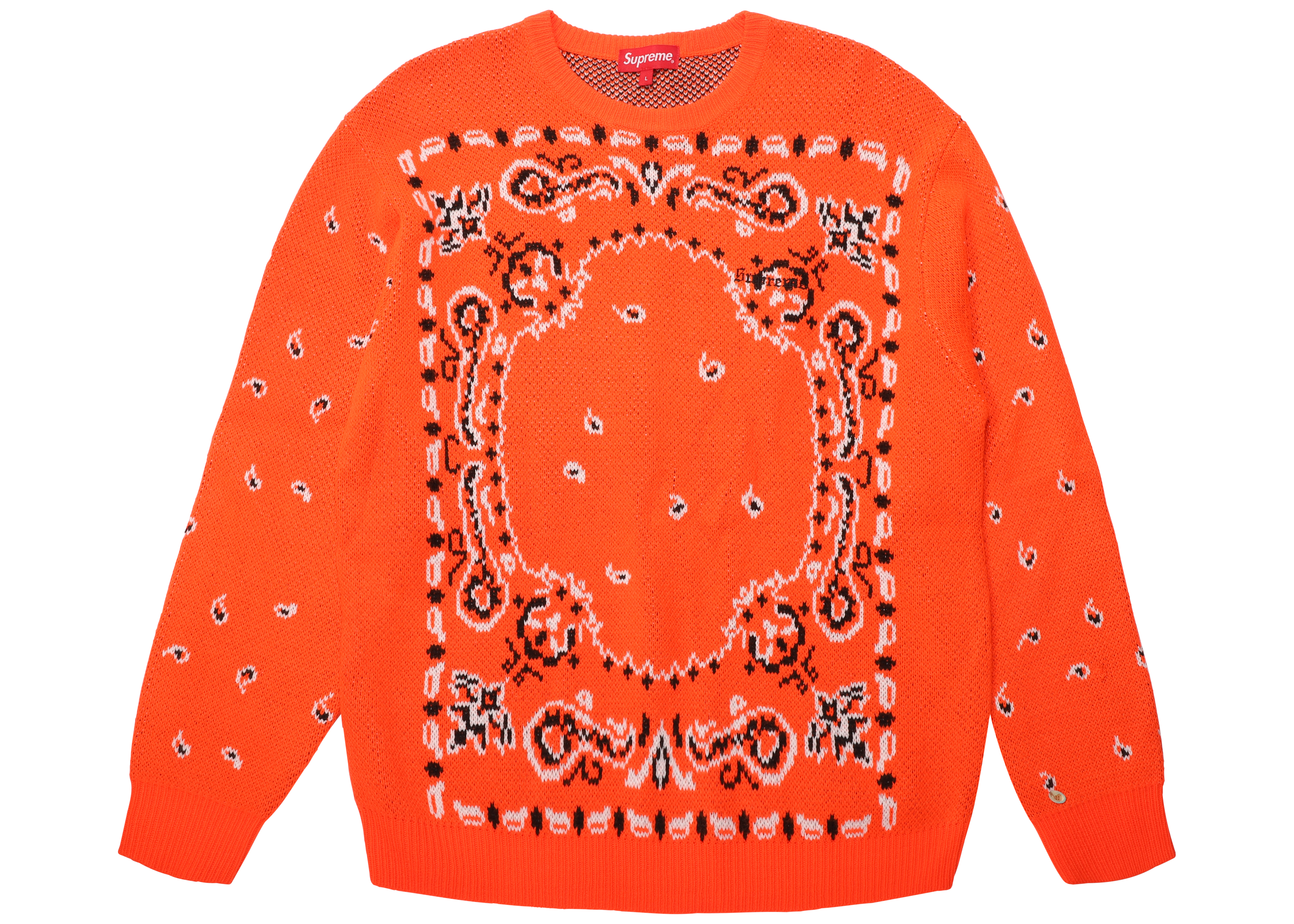 Supreme Bandana Sweater Orange メンズ - SS18 - JP