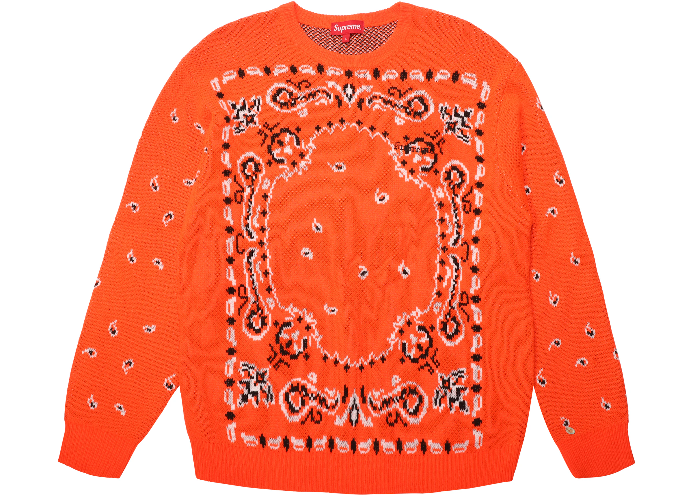 reguleren bord industrie Supreme Bandana Sweater Orange - SS18 - US