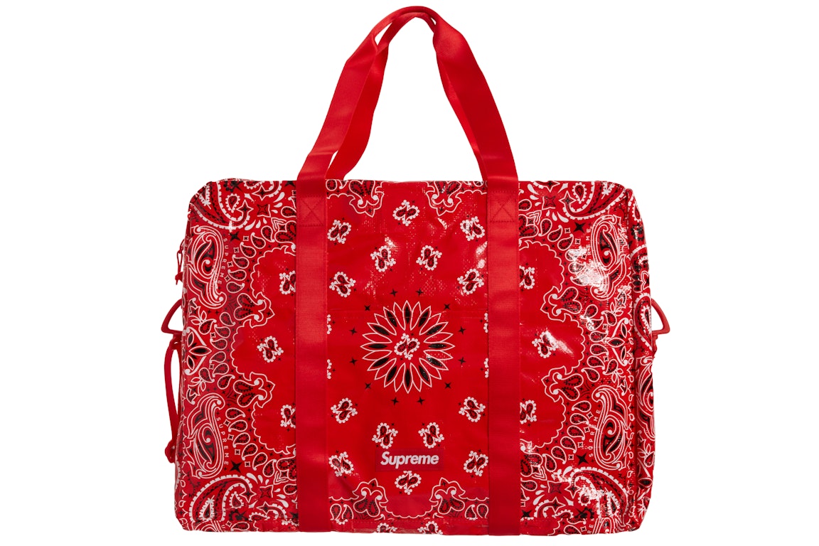 Pre-owned Supreme Bandana Tarp Large Duffle Bag Red