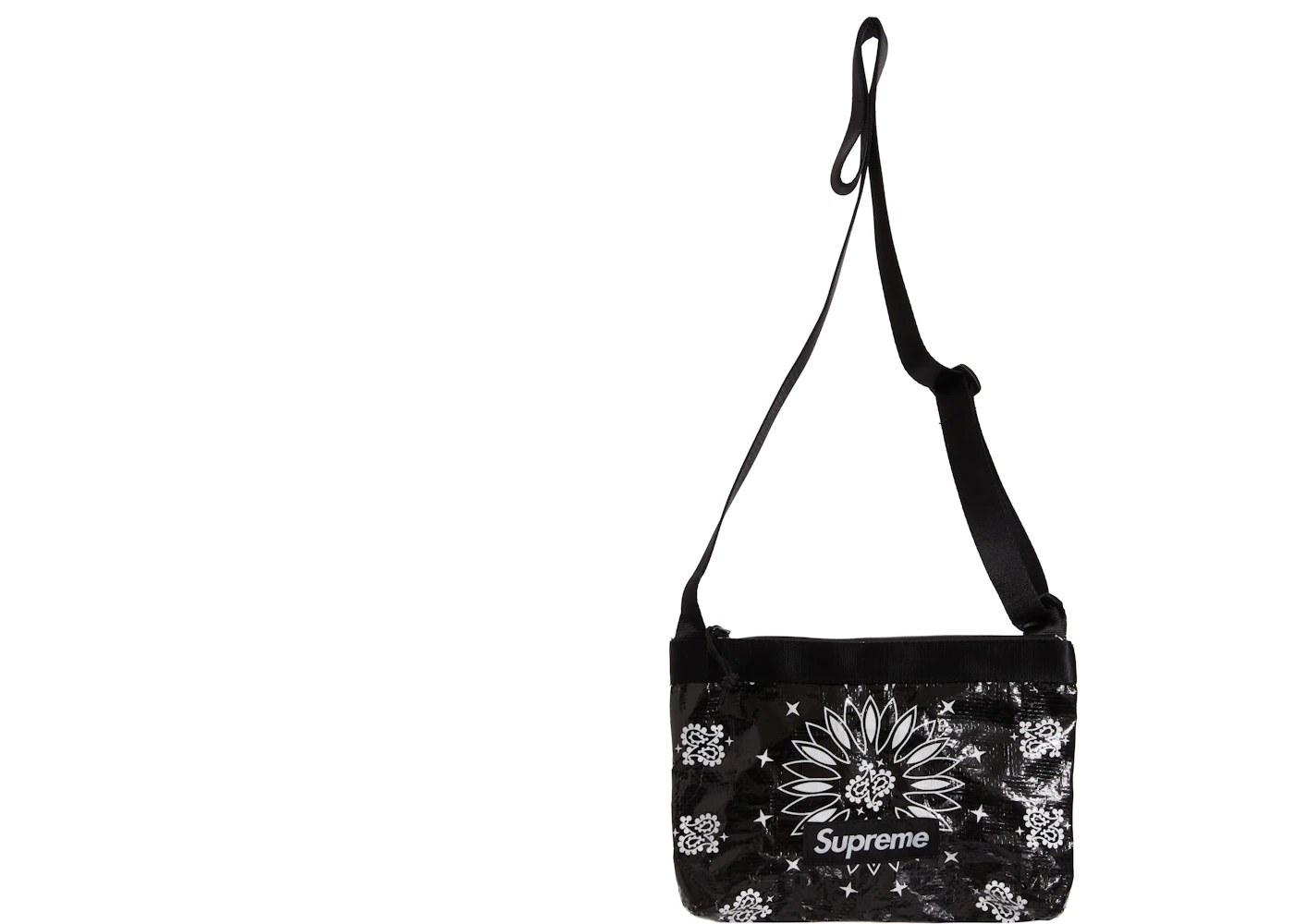 Supreme Bandana Tarp Side Bag Black SS21 US