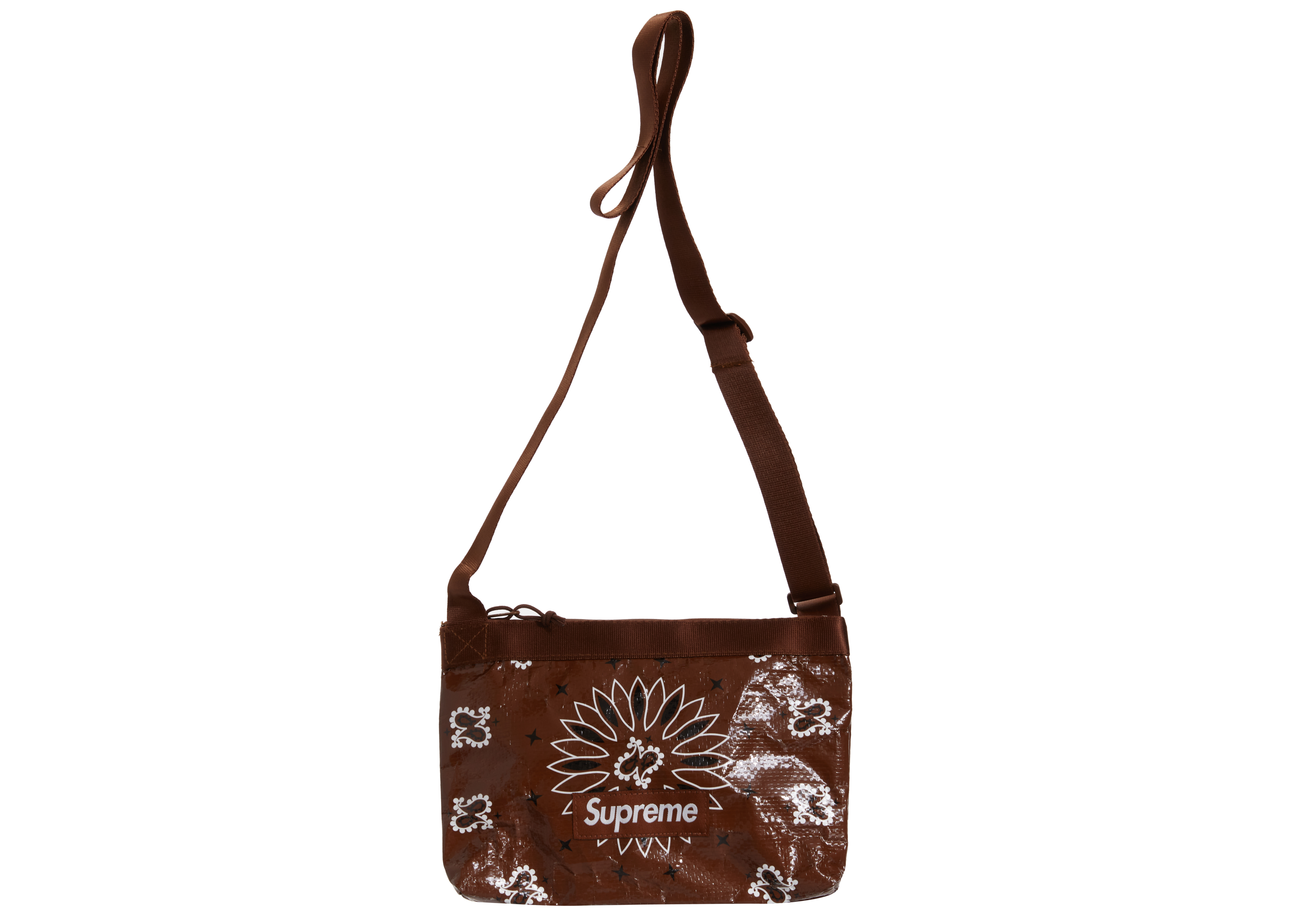 Supreme Bandana Tarp Side Bag Brown