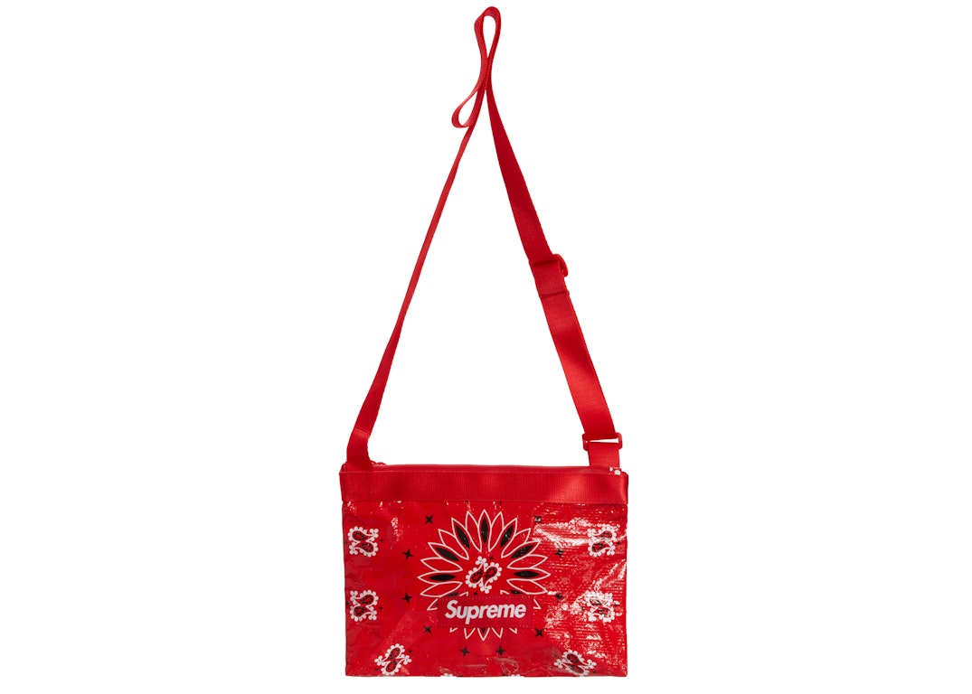Pre-owned Supreme Bandana Tarp Side Bag Red