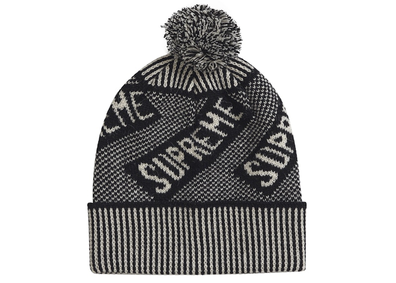 Supreme Banner Beanie Black