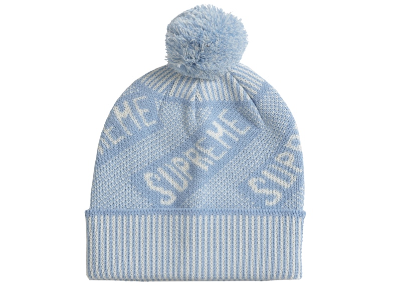 light blue supreme beanie