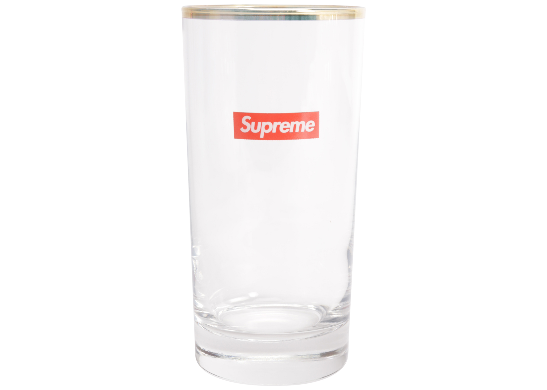 New Supreme Bar Glass Original Box Logo Cup Pint Gold Rim Fall Winter 2015 FW15 