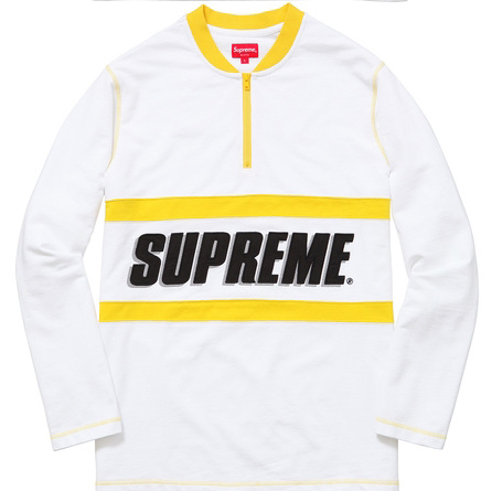 Supreme Bar Logo Half Zip Top White - SS16 Men's - US