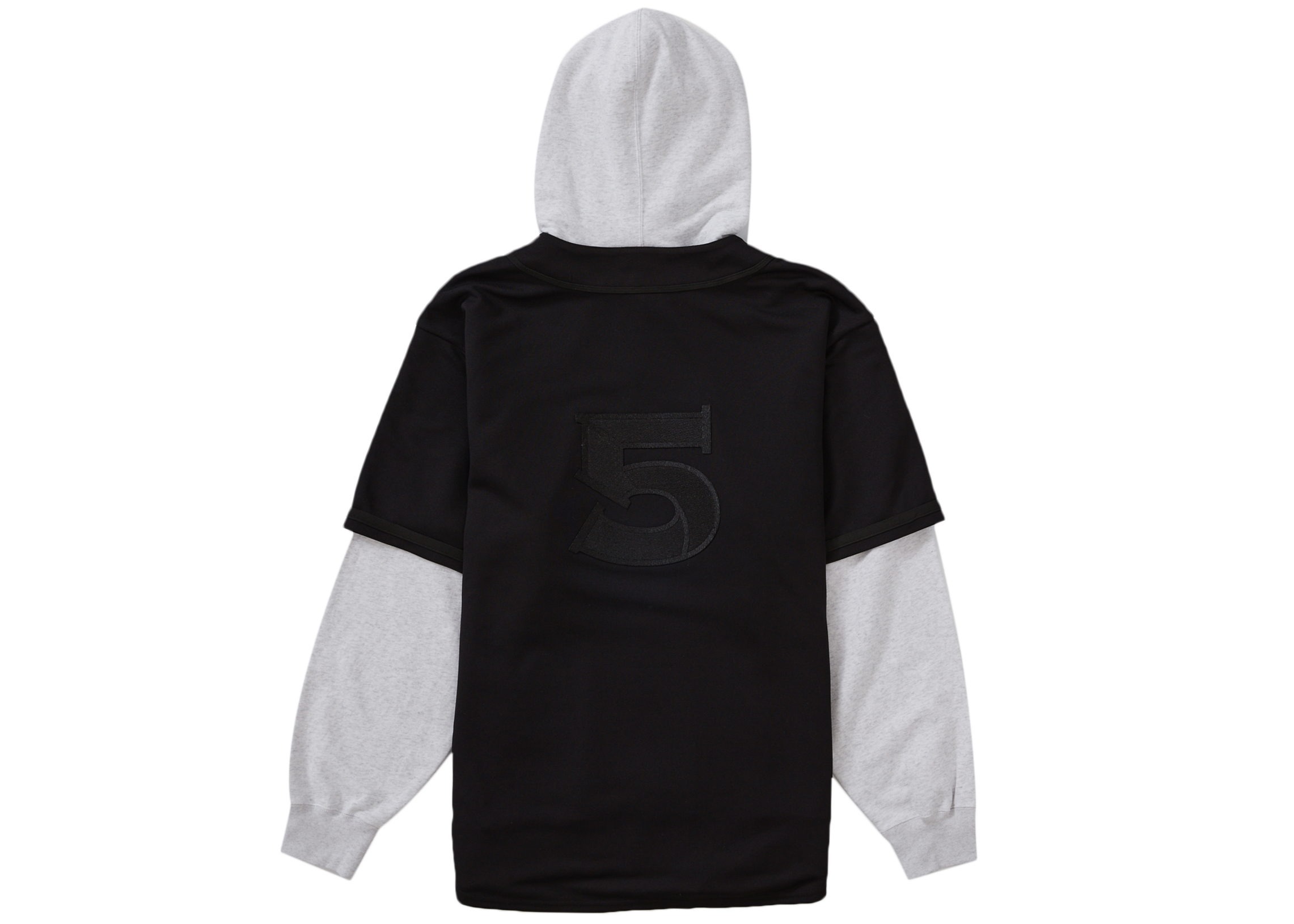 Supreme Baseball Jersey Hooded Sweatshirt Black Men's - SS22 - US