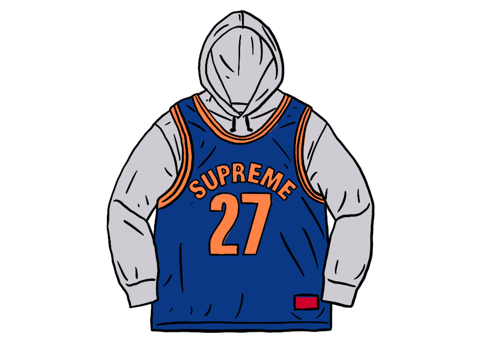 Supreme Basketball Jersey Hooded Sweatshirt Ash Grey - SS21 Men's - US