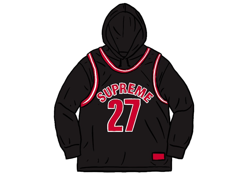 Supreme Basketball Jersey Hooded Sweatshirt Black - SS21 Men's