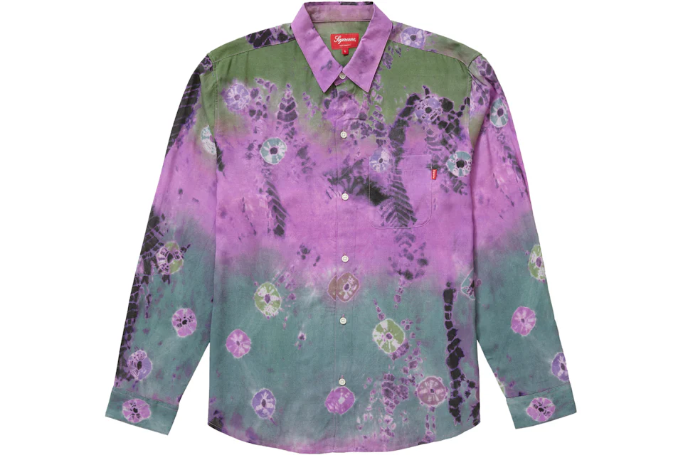 Supreme Batik Print Rayon Shirt Purple
