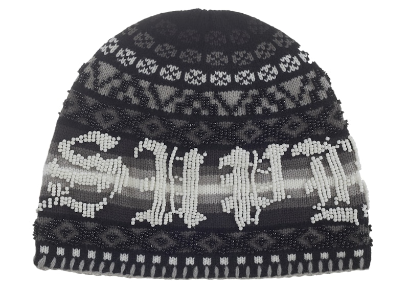 Supreme Beaded Beanie Black - FW25 - US