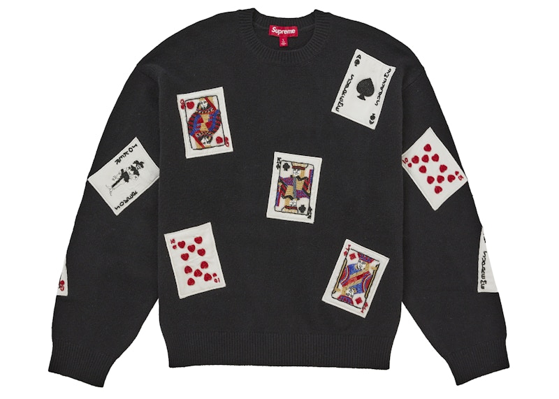 トップス Supreme Beaded Cards Sweater Black L Supreme Beaded Cards Sweater Black Men's - FW25 - US