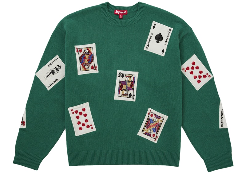 柄ニット supreme dime yardsale Supreme Beaded Cards Sweater Green Men's - FW25 - US