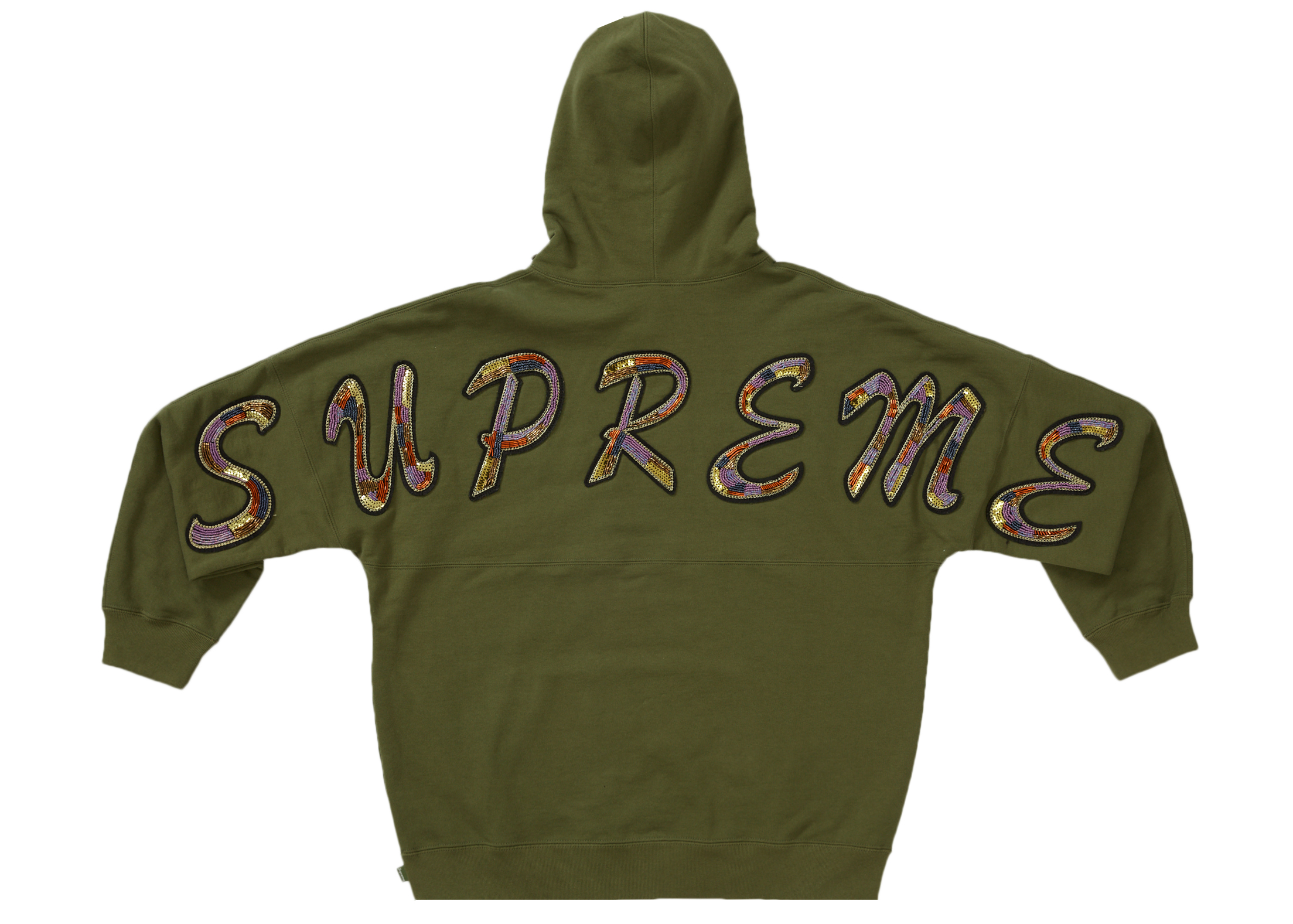 Supreme Beaded Hooded Sweatshirt Olive Men's - SS22 - US