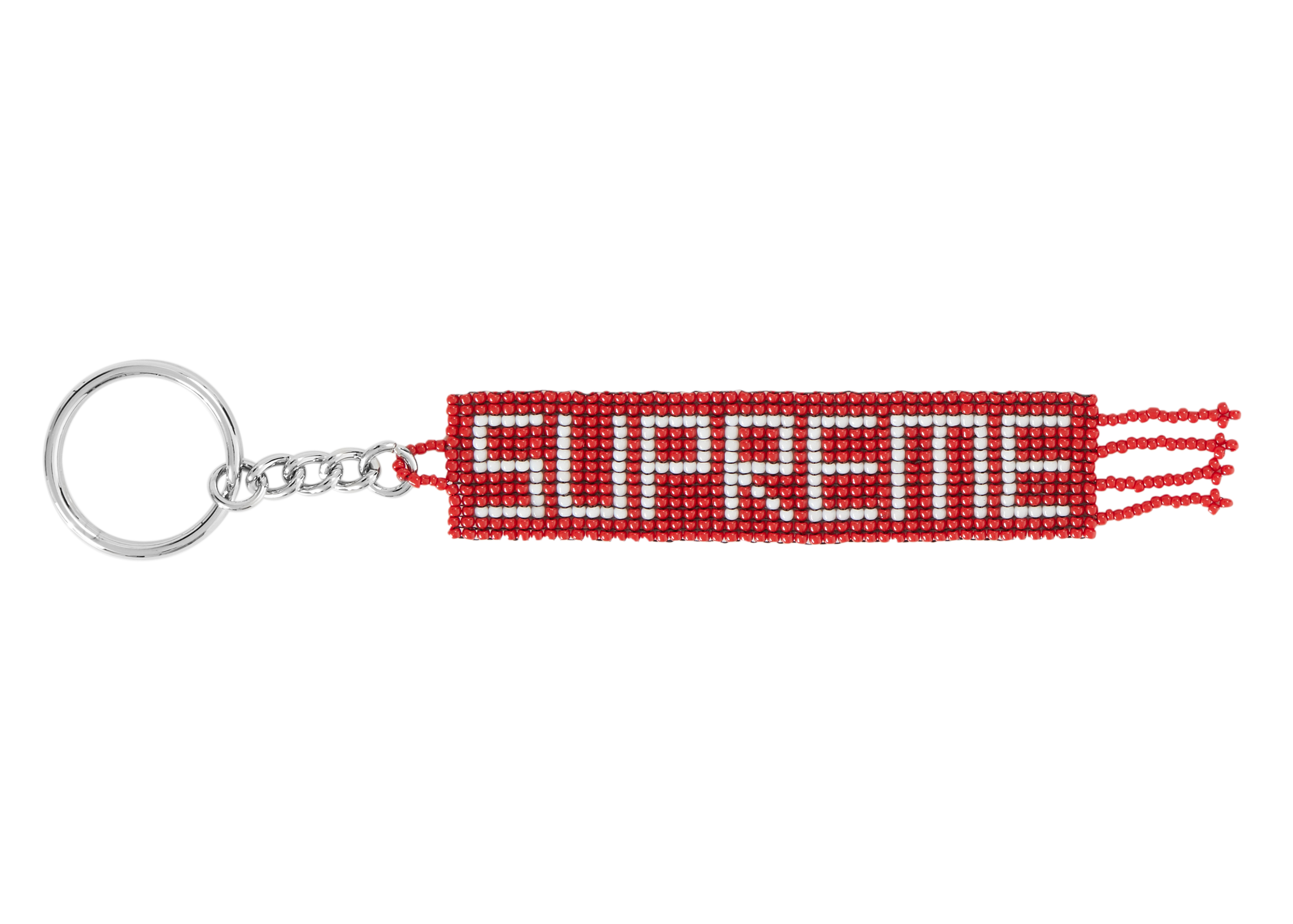 Supreme Beaded Keychain Red