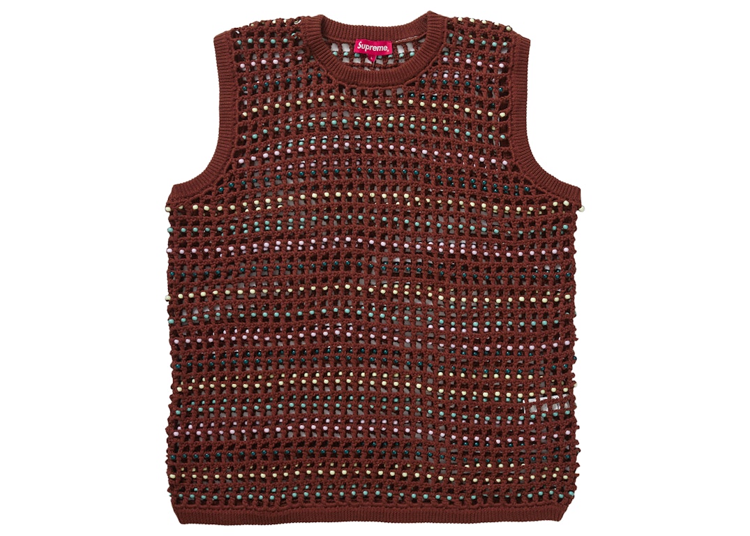Pre-owned Supreme Beaded Sweater Vest Brown
