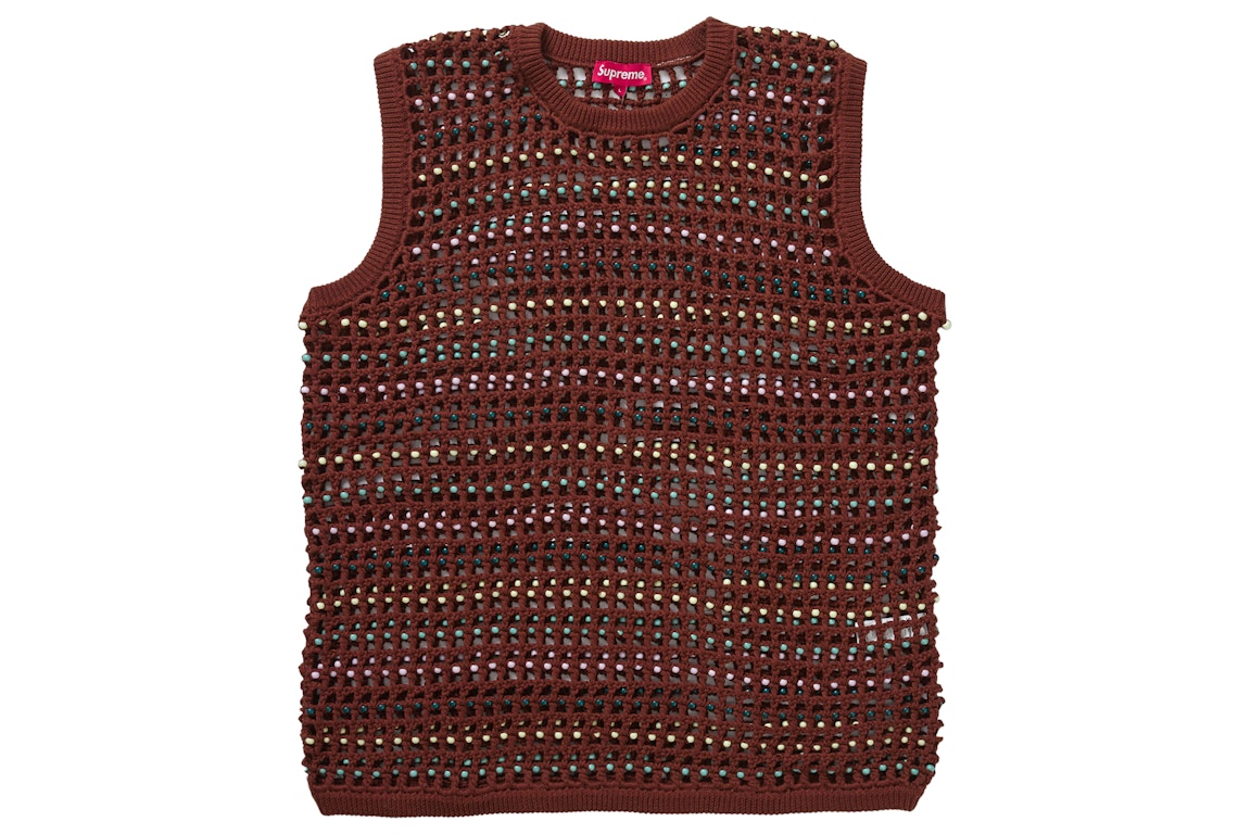 Pre-owned Supreme Beaded Sweater Vest Brown