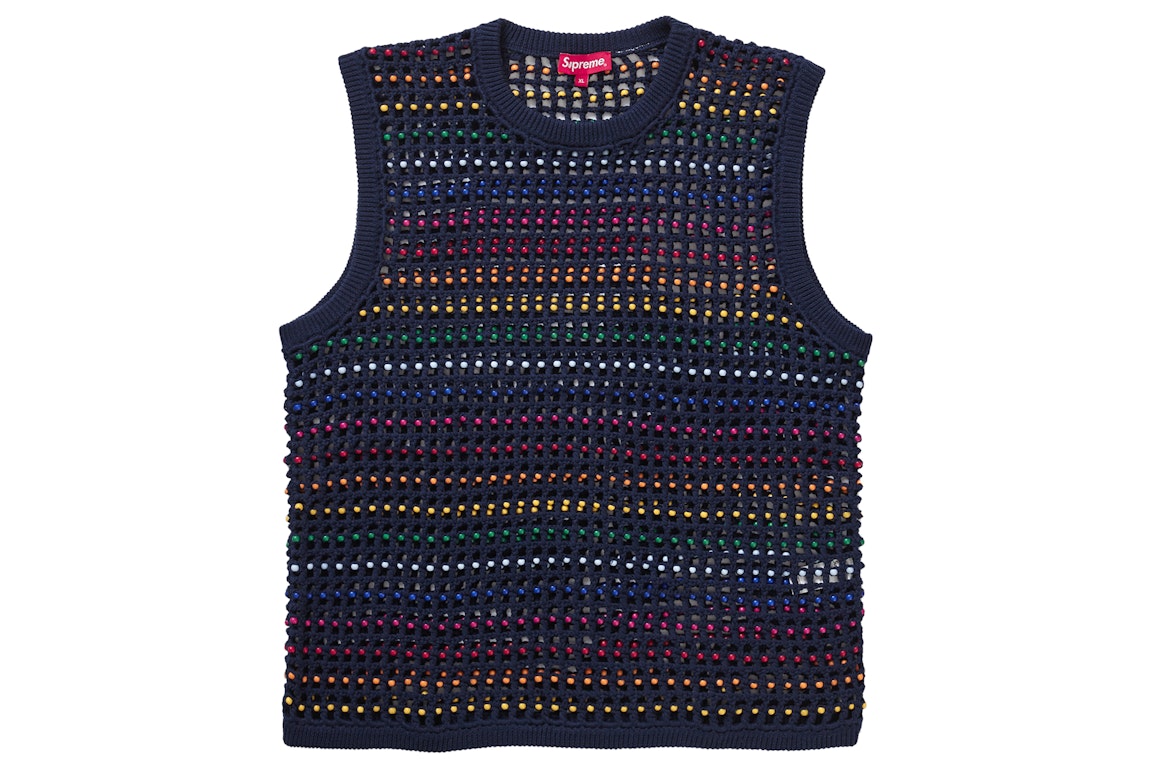 Pre-owned Supreme Beaded Sweater Vest Navy