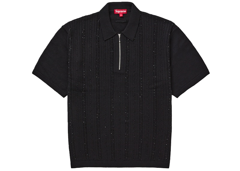 Supreme Beaded Zip Polo Black メンズ - SS26 - JP
