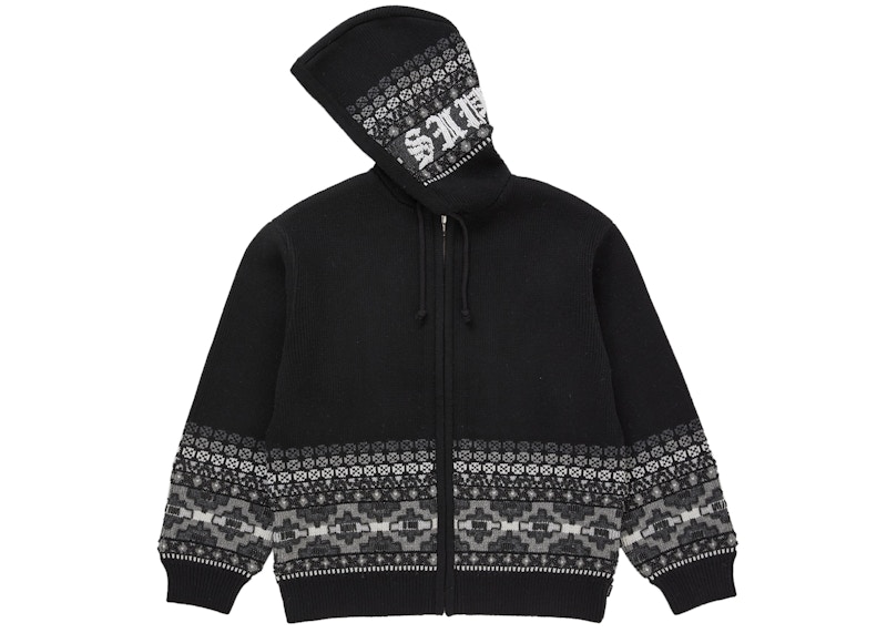 Supreme Beaded Zip Up Hooded Sweater Black Men's - FW25 - US