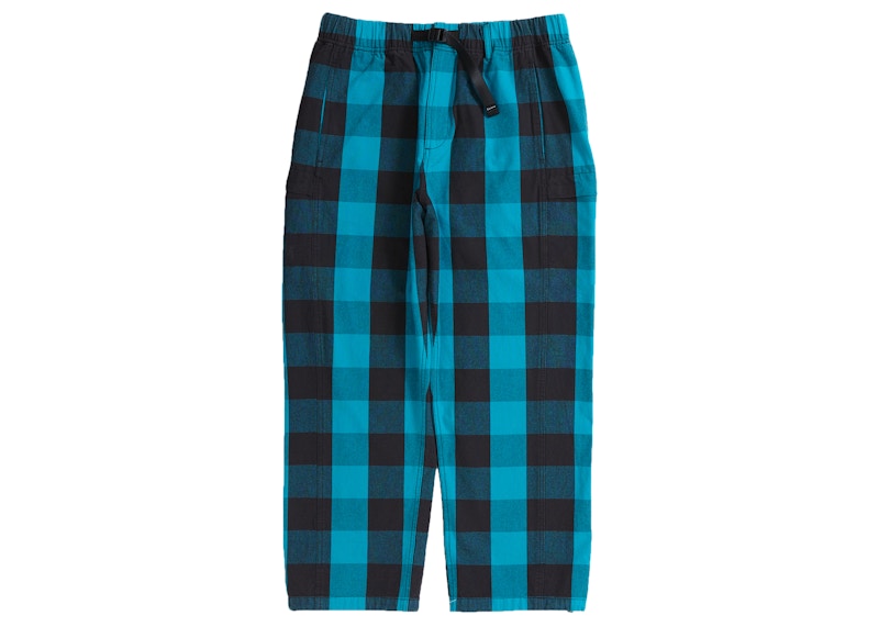 Supreme Belted Trail Pant Teal Plaid - SS22 Men's - US