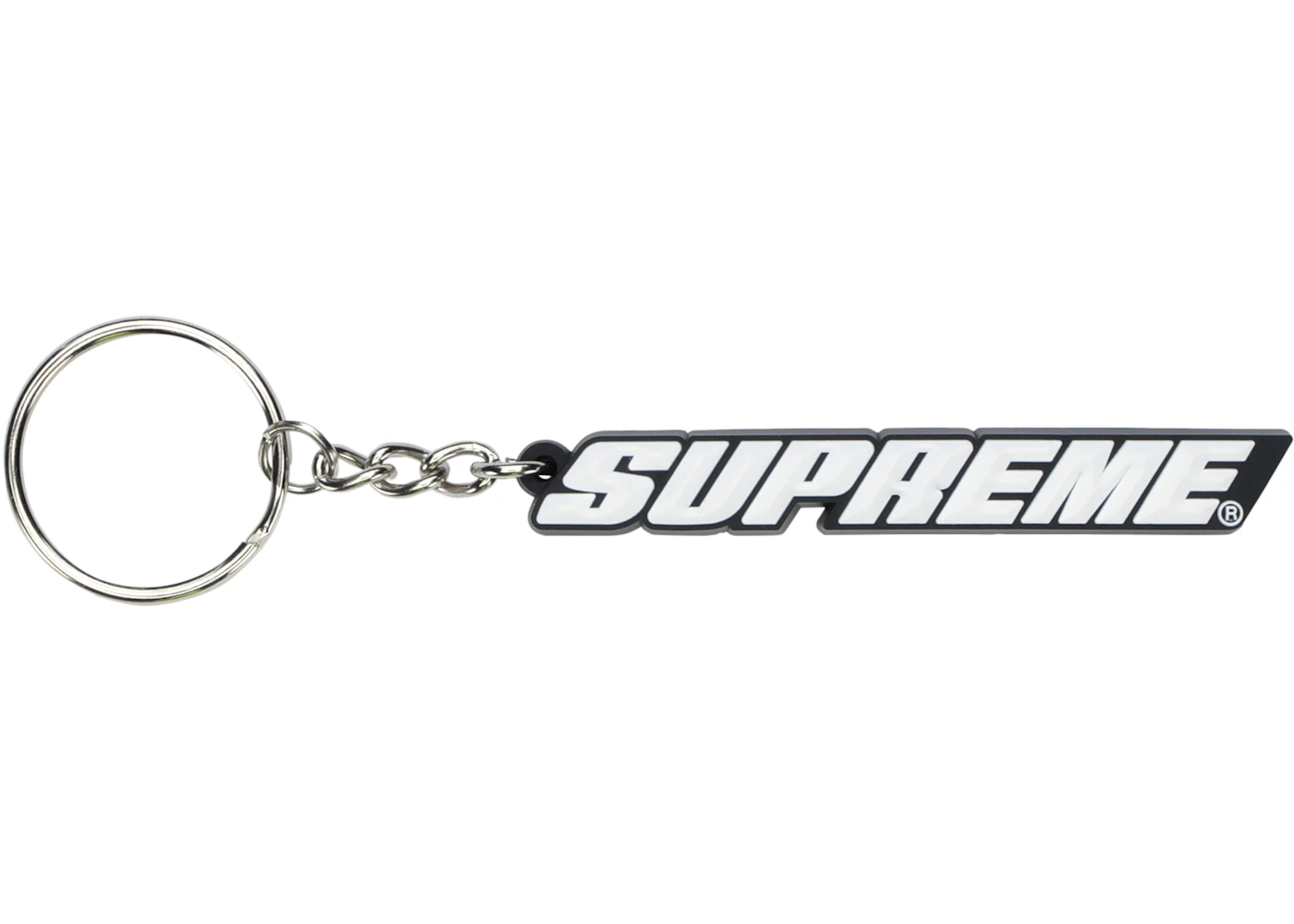 Supreme Bevel Logo Keychain Black - SS18 - US