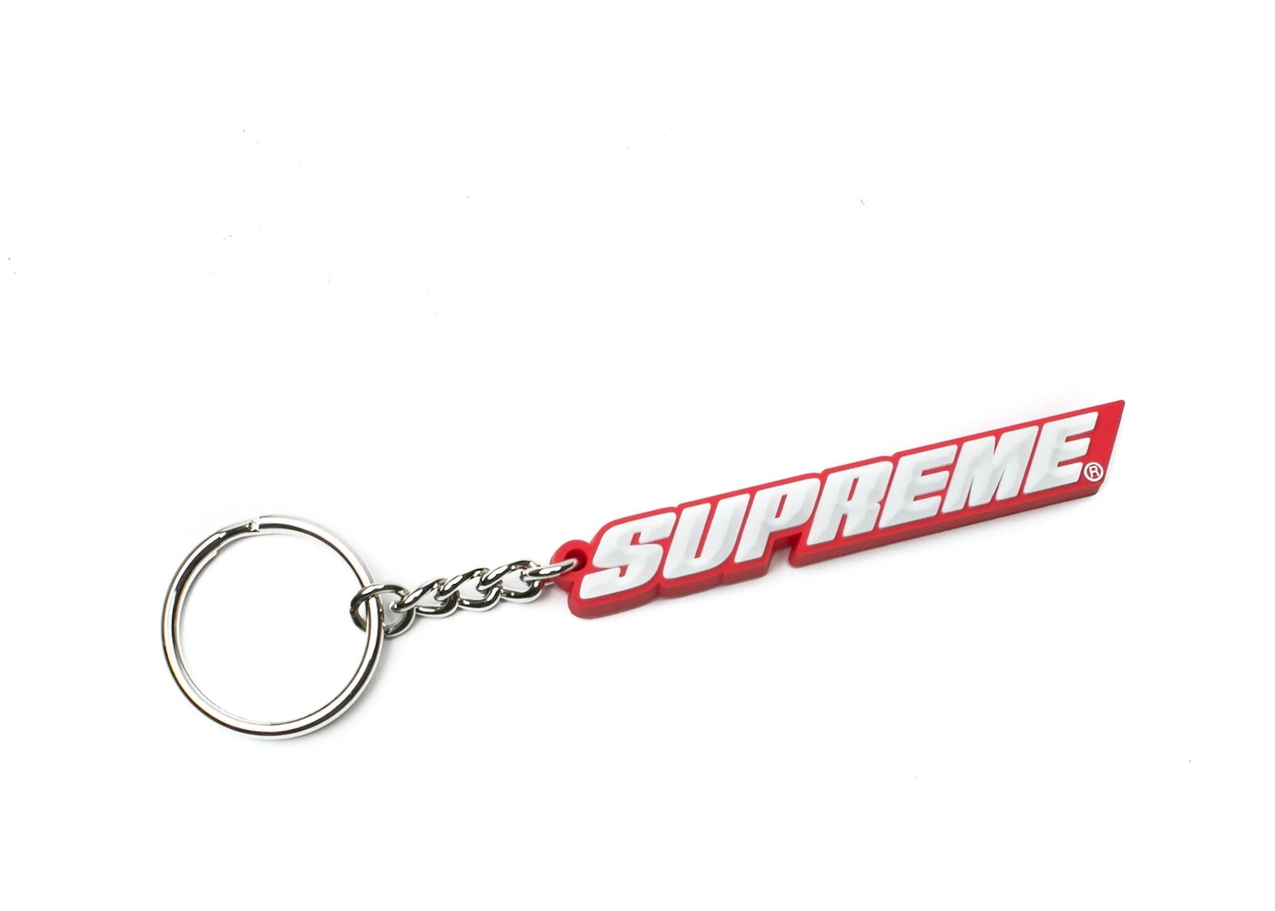 Supreme Bevel Logo Keychain Red - SS18 - US