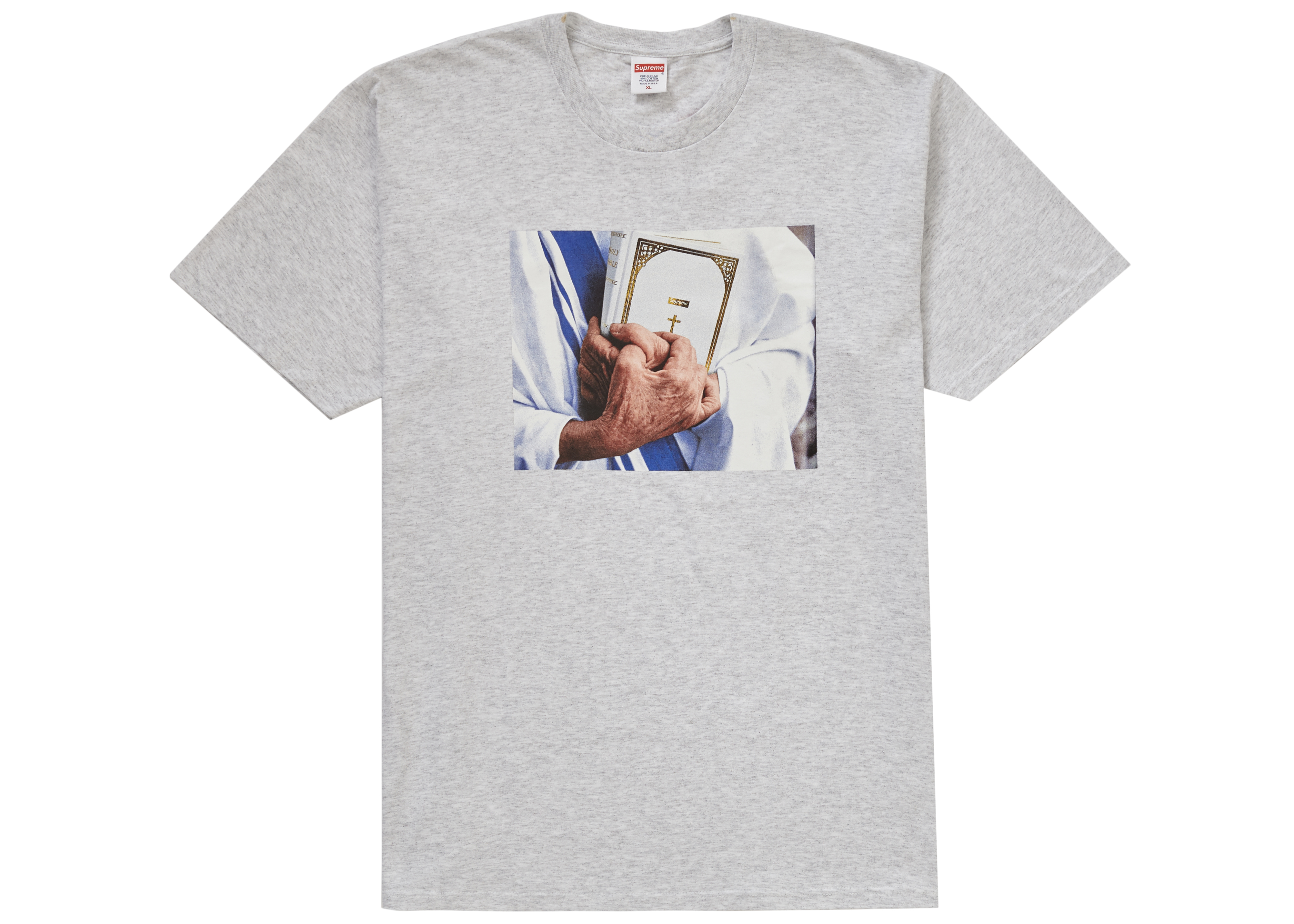 買付supreme bible tee grey M box シュプリーム Tシャツ/カットソー(半袖/袖なし)