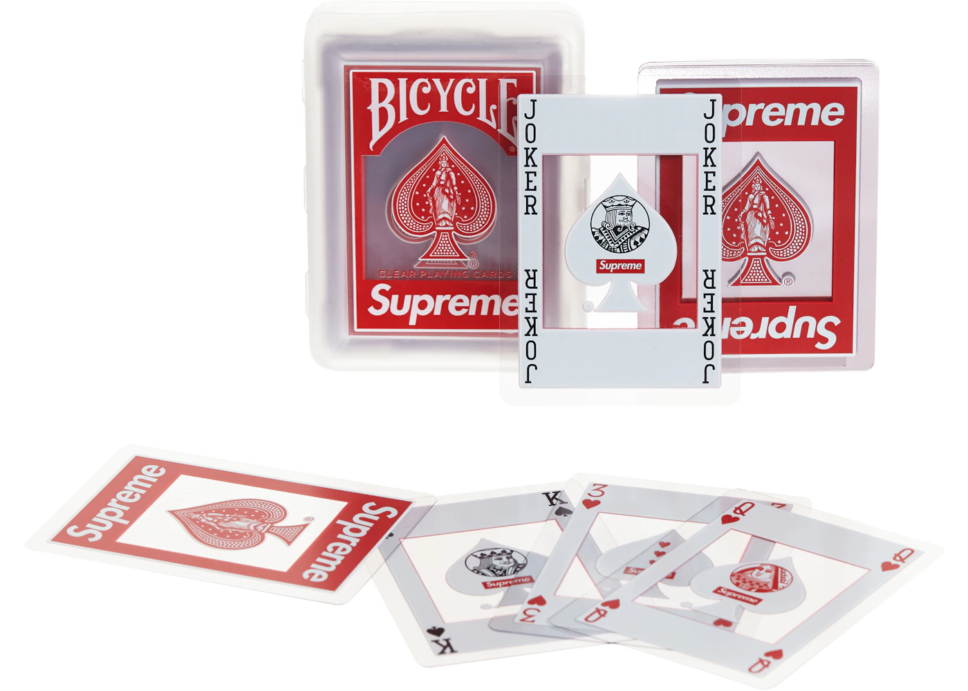 Supreme Bicycle Clear Playing Cards Red - FW20 - US Supreme Bicycle Clear Playing Cards Red - FW20 - US