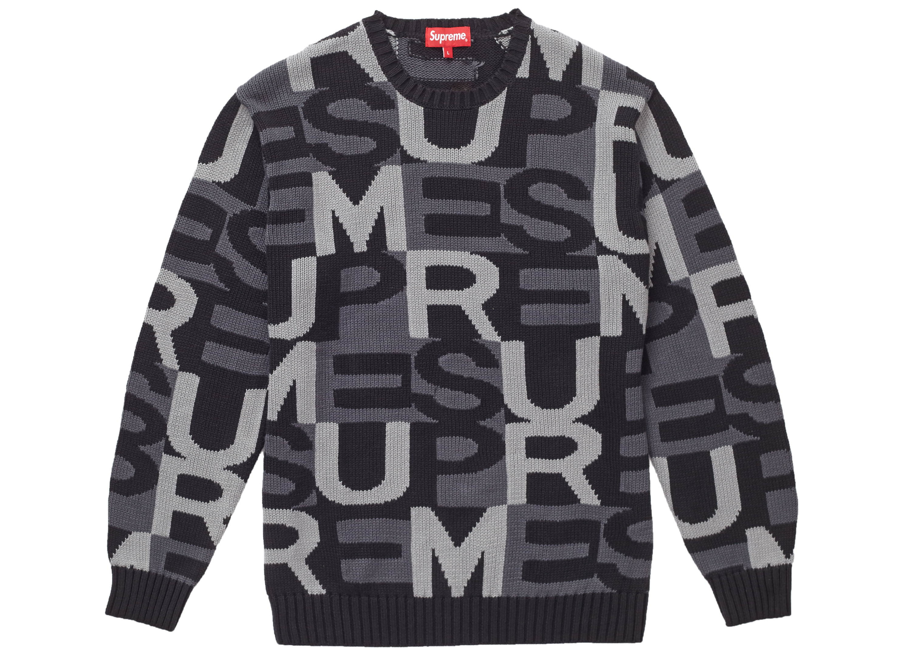 Supreme Big Letters Sweater Black Men's - FW18 - GB